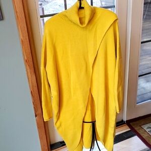 Yellow Turtleneck Long Sz.‎ XL Sweater Jacket